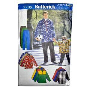 Butterick 5709 Sewing Pattern Men, Child, Boys' Top & Pants S-XL Uncut